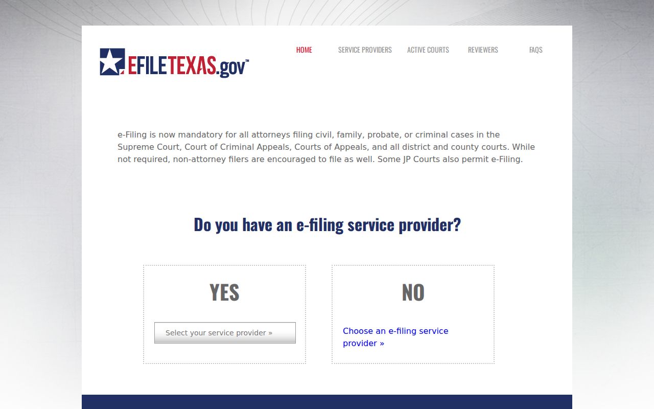 Hood County court docket filing access through eFileTexas